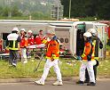 Schwerer Unfall mit Reisebus Lohmar Donrather Dreieck P062